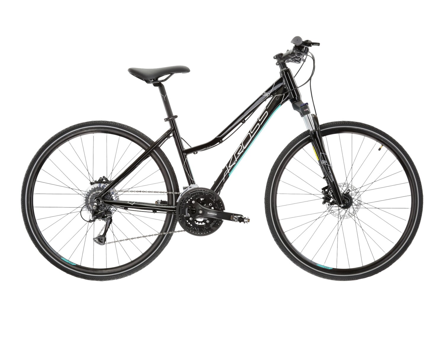 Велосипед KROSS  Evado 5.0 D 28 L bla_tur g KREV5Z28X19W003423