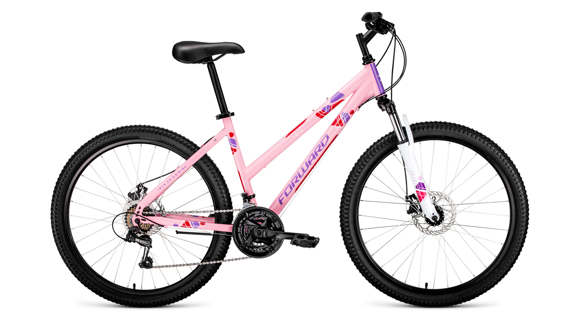 велосипед FORWARD IRIS 26 2.0 disc (26" 18ск) розовый /8712003000, RBKW97N6P003